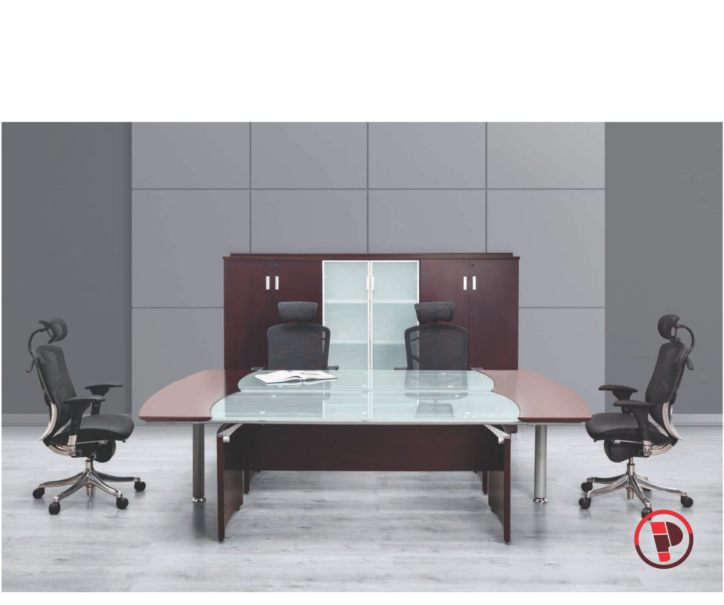 Mesa Configurable 188x268 cms Cubiertas de Cristal Linea Tempo